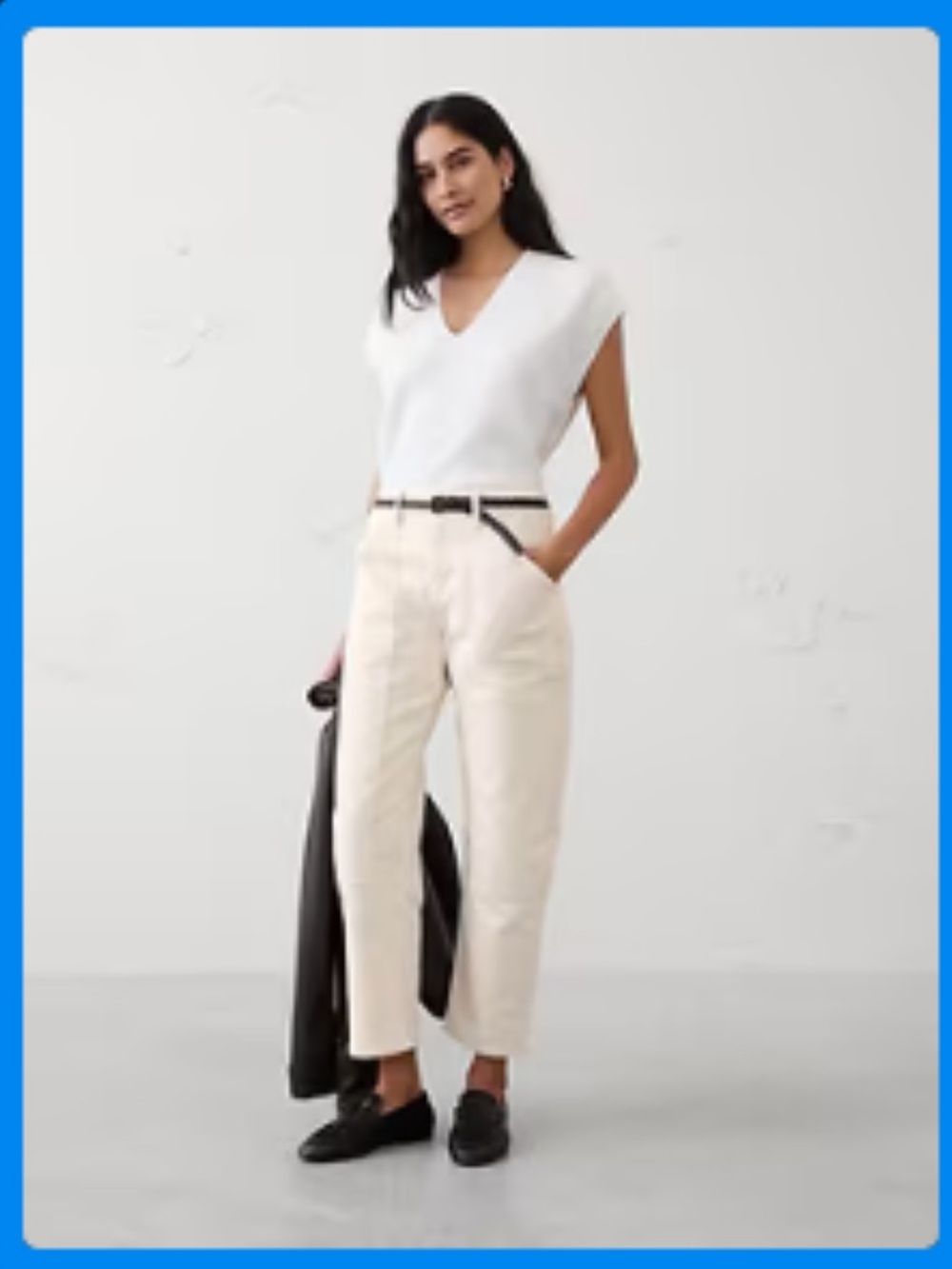 NWT - Banana Republic Cream Cropped High-Rise Jeans